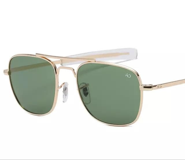 AO Sunglasses Men American Optical Glass Lens Alloy Frame Quality Sunglasses Men