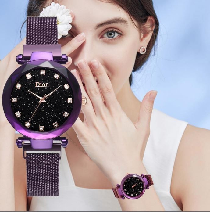Lady Fashionable Magnetic Closure Milanese Magnet Buckle Quartz Chain Gift Watch+Box - Watch For Women - Ladies Watch - Watch For Women