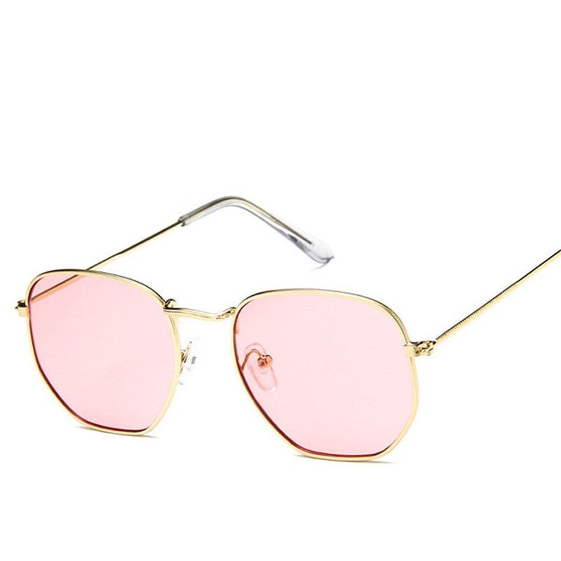 PinkRBROVO 2019 Summer Polygonal Women Sunglasses Men Glasses Lady Luxury Retro Metal Sun Glasses Vintage Mirror UV400 Oculos De Sol