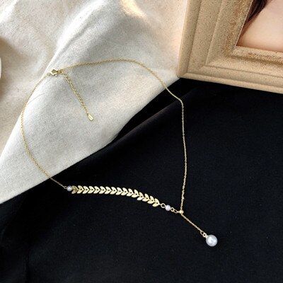 Kpop New Pearl Pendant Choker Necklace Women Gold colour Chain Korean Girl Fashion Jewelry 2020 New Naszyjniki Collier Wholesale