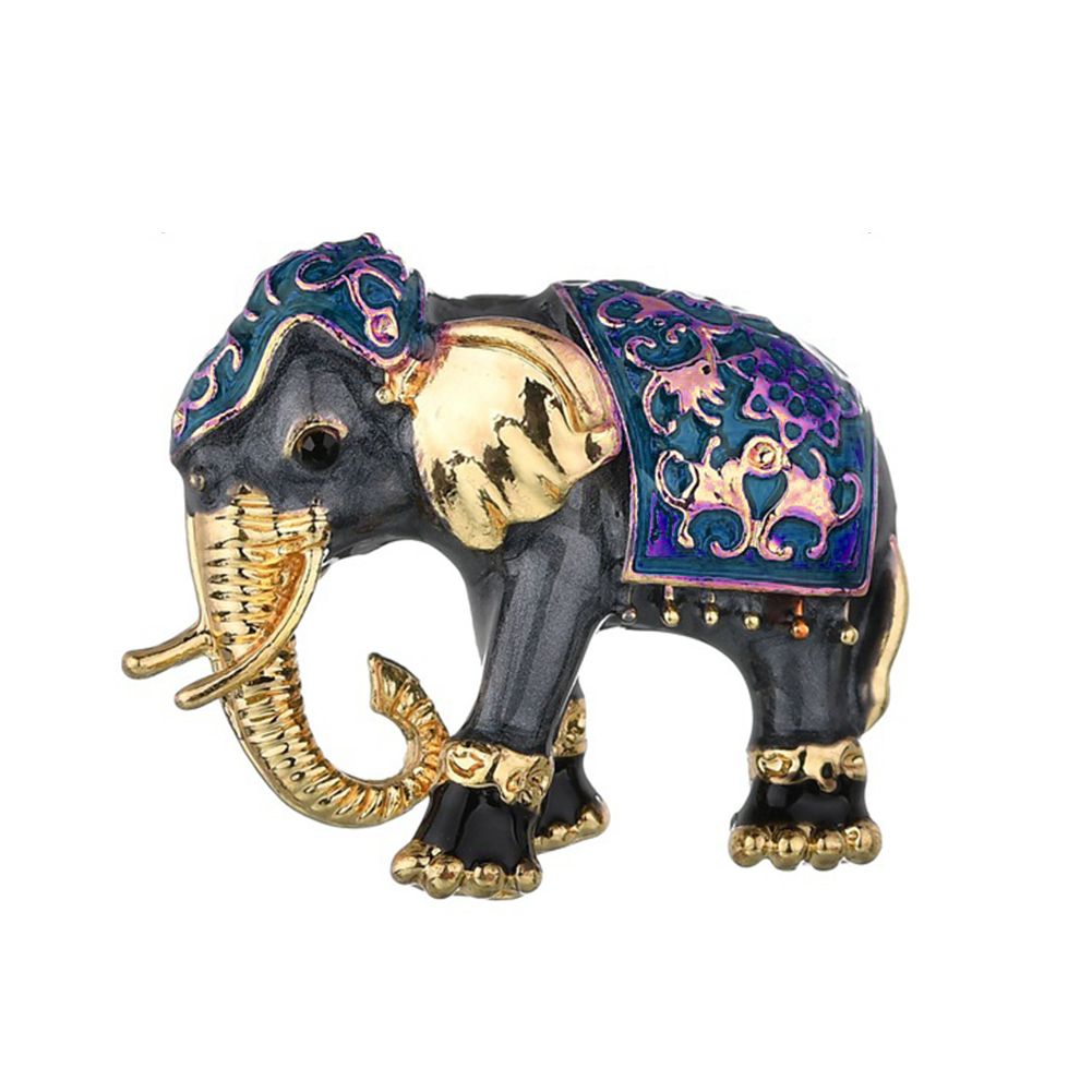 Women Enamel Elephant Animal Shape Brooch Pin Cardigan Shirt Decoration