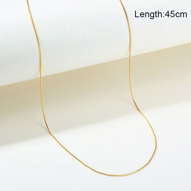 Minimalist Gold Color Choker Necklaces for Women Anti Allergy Stainless Steel Cuban Singapore Snake Box Figaro Chain Jewelry