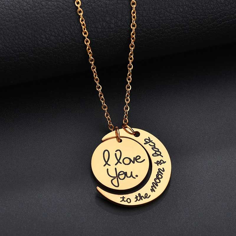 Nextvance Round Moon Pendant Necklace I Love You To The Moon And Back Neckalces for Couple Lover Gift Dropshipping
