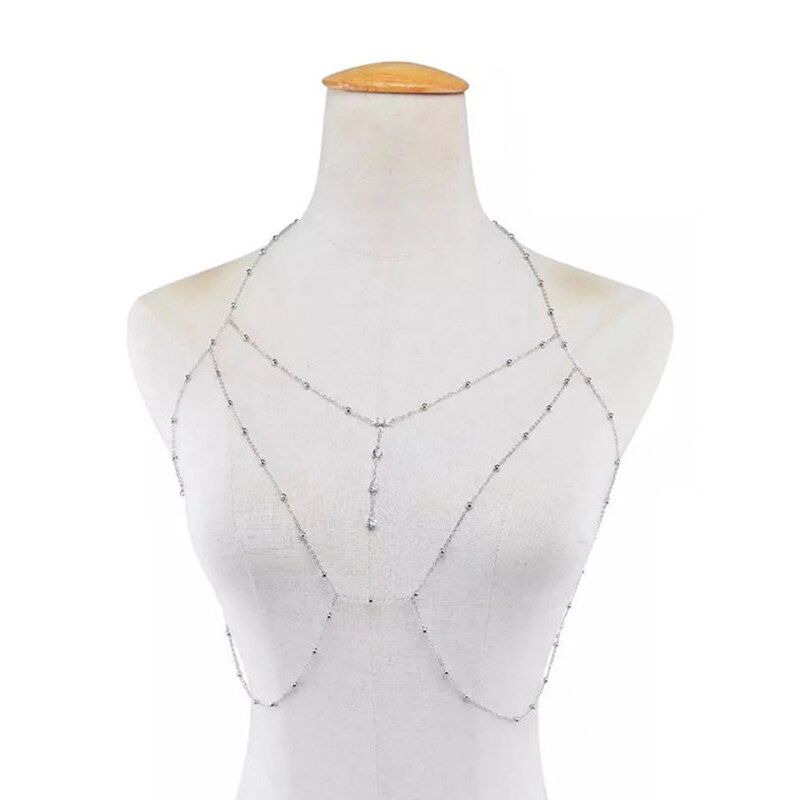 KAPLAN CENTER Metal Ladies Body Chain  Style Hollow Bikini Ladies  Chain Body Chain Decoration Jewelry