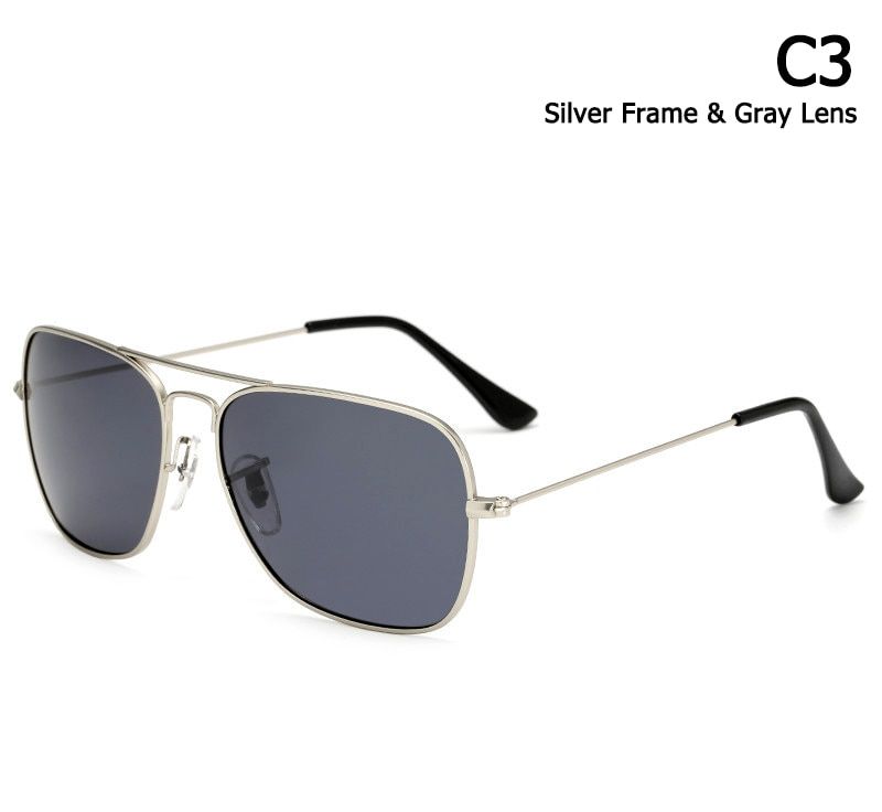 C3 Silver GrayJackJad Classic 3136 CARAVAN Style Polarized Square Aviation Sunglasses Men Vintage Retro Brand Design Sun Glasses Oculos De Sol