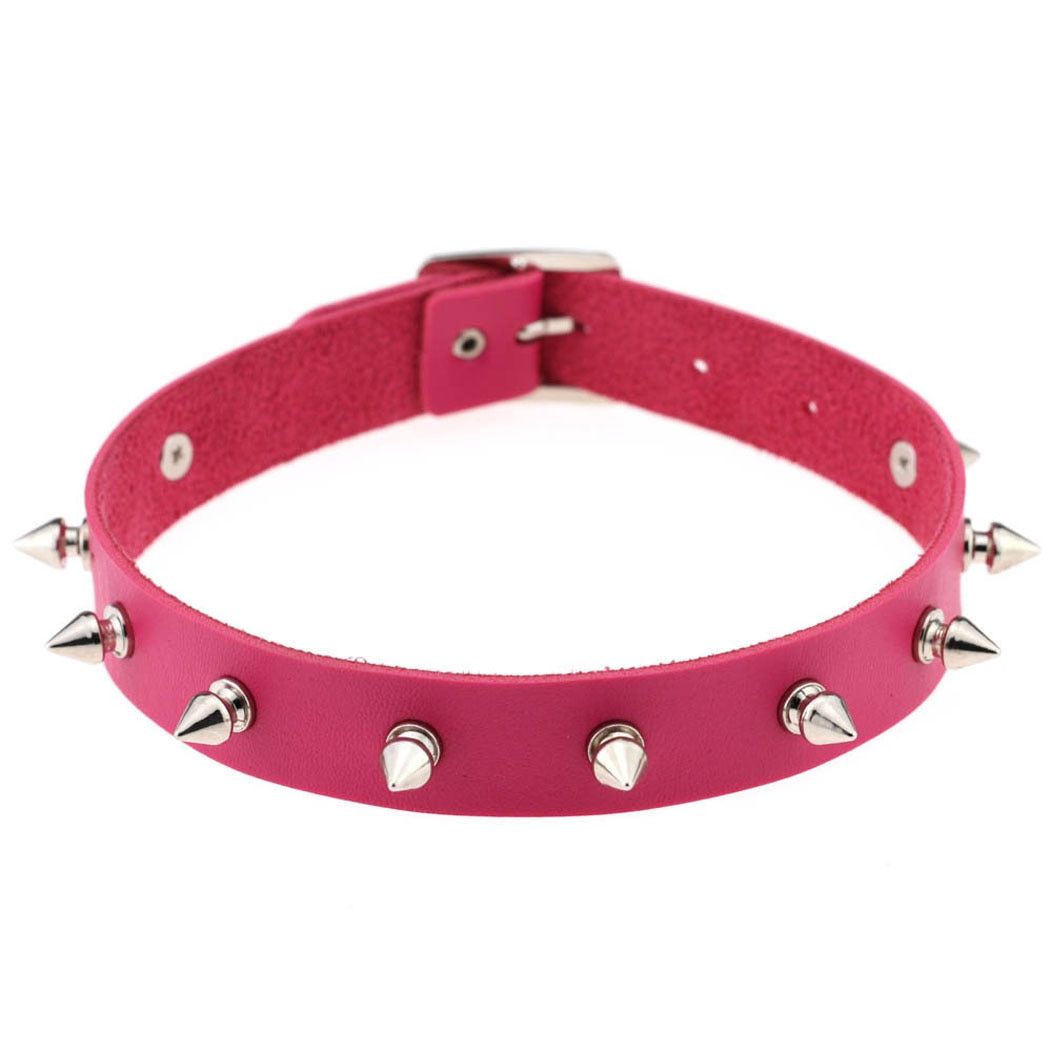 2021 Punk PU Leather Lock Key Heart Round Rivet Collar Studded Choker Necklace Body Birthday Party Gift chocker Jewelry