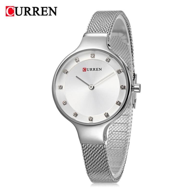 CURREN Top Brand Fashion Wristwatches Women Stainless Steel Band Women Dress Watches Women Quartz Watch Relogio Feminino