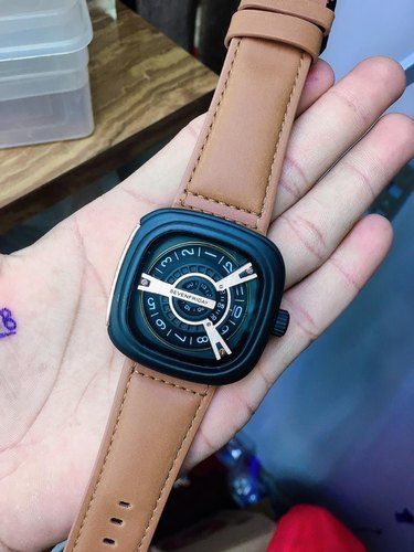 Seven Friday Fashion Casual Sports Foreign Leather Strap Watch-Brown