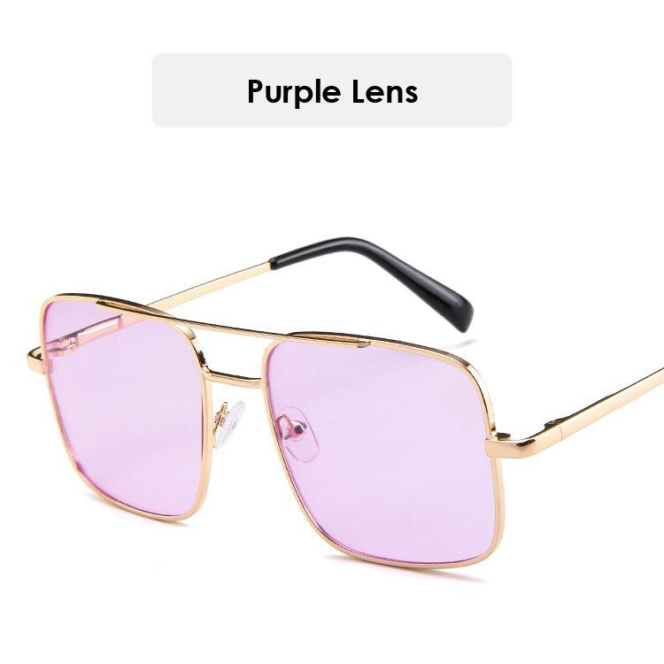purple lensHot Square Sunglasses Ocean lens Fashion Gradient Sun glasses For Men and Women Two-color lens