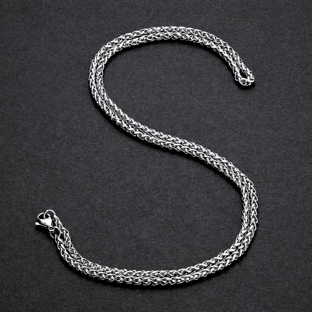 Single Stainless Steel Chain 3mm Necklace Accessories Jewelry Italian Box Chain