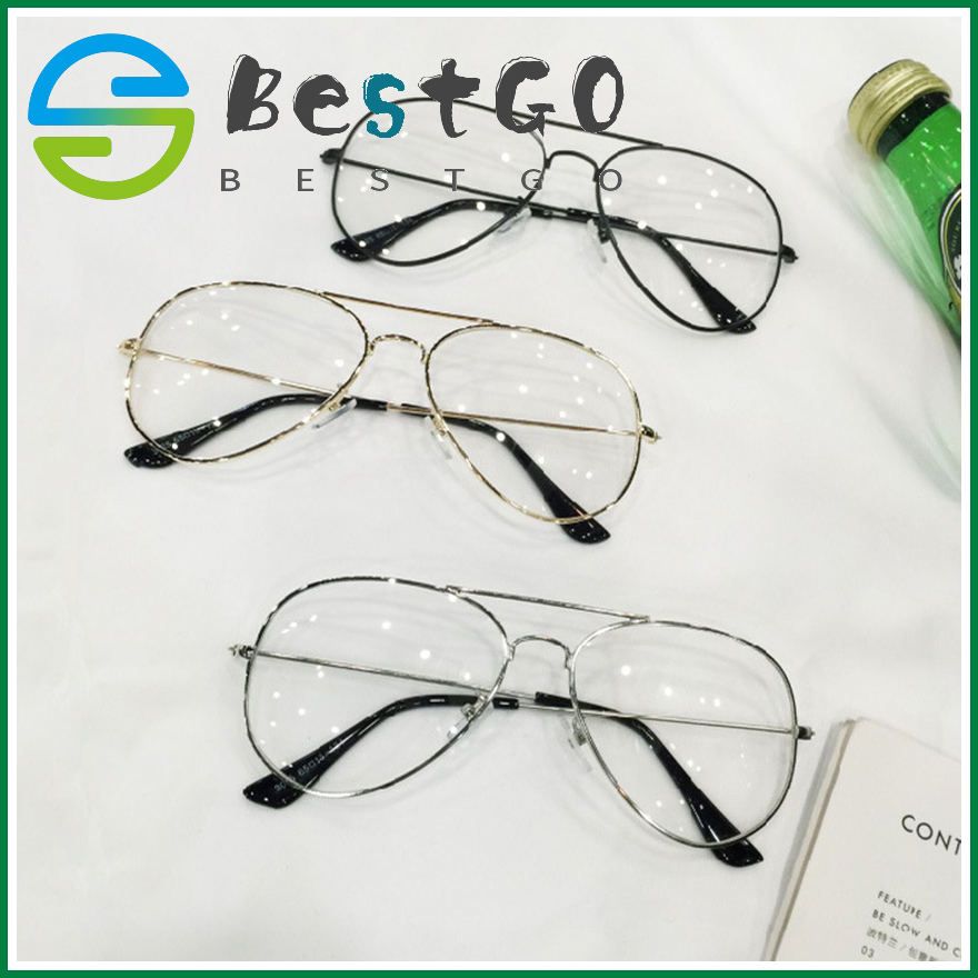Korean version of glasses frame fashion trend retro flat mirror aviator toad mirror glasses