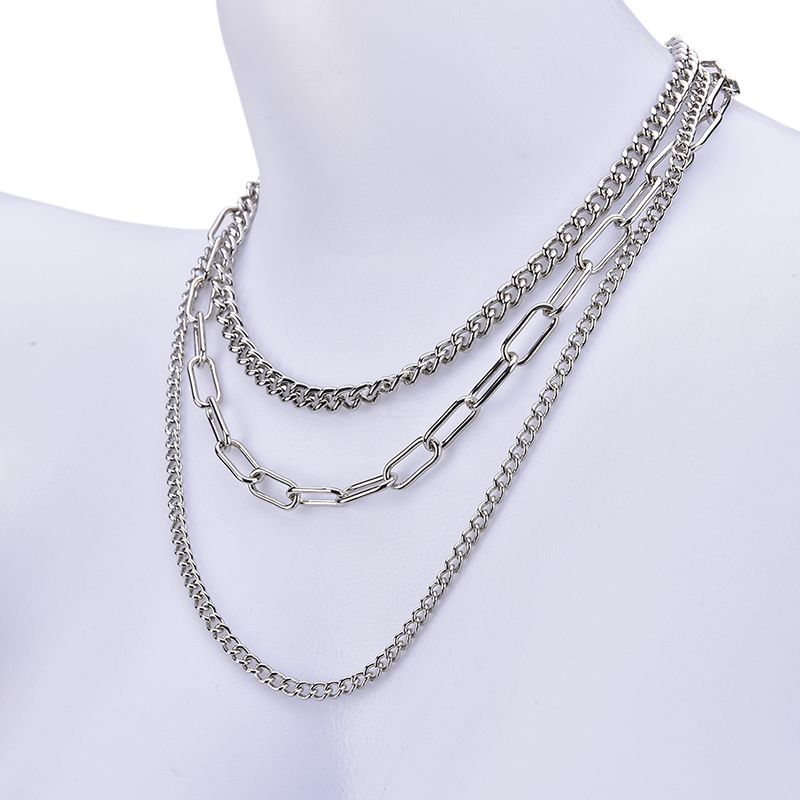 Women Punk Choker Multilaye Necklace Statement Charm Clavicle Chain Jewelry Gift