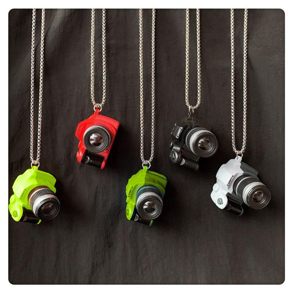Fashion Mini Camera Necklace Creative Flash and Sound Necklace Pendant Jewelry Gift