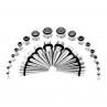 36Pcs Ear Stretching Tapers Kit Stainless Steel Ear Gauges Body Piercing Jewelry