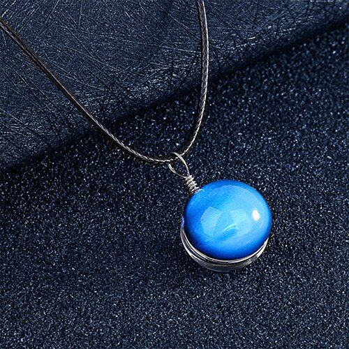 Hot Galaxy Crystal Ball Luminous Couple Necklace Universe Dream Star Pendant Party Jewelry Suitable for woman Girl Vintage Gift