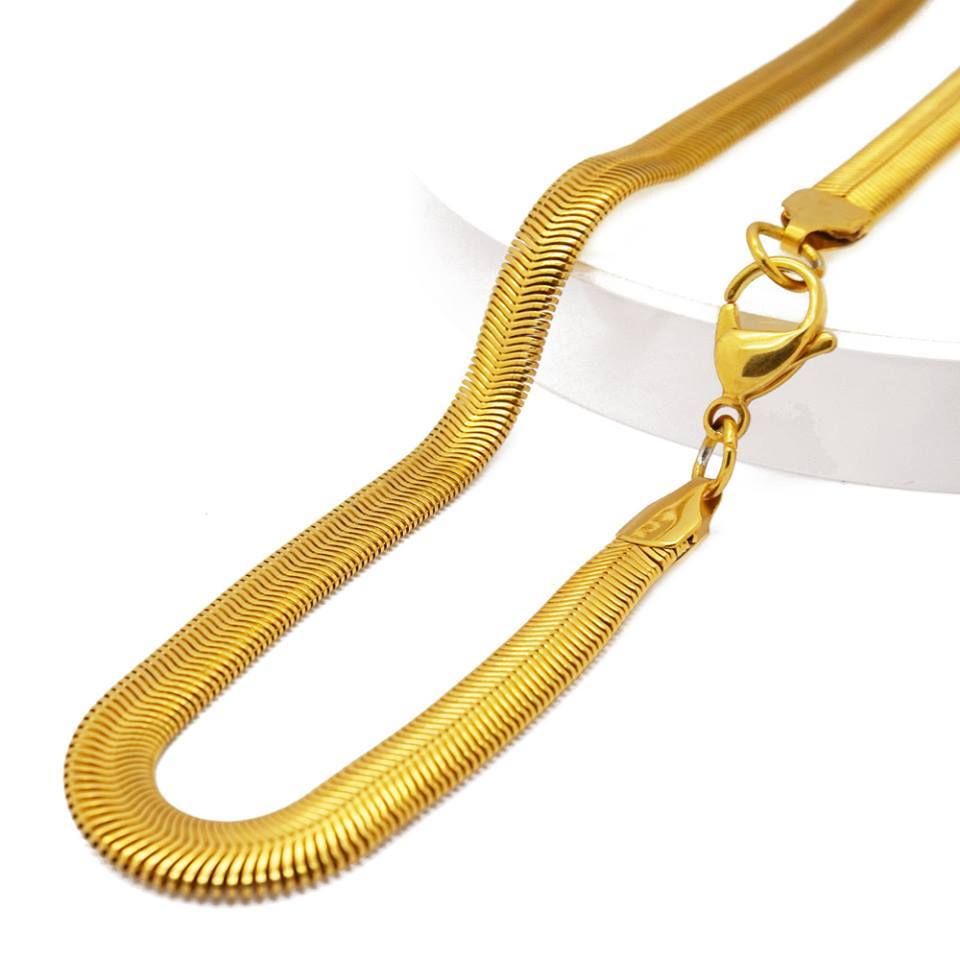 গোল্ড প্লেটেড 6mm সাপের পেনডেন্ট নেকলেস