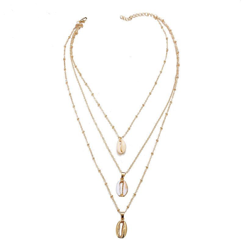 2019 New Fashion Bohemia Summer Beach Shell Jewelry Gold Silver Color Shell Pendant Necklace For Women