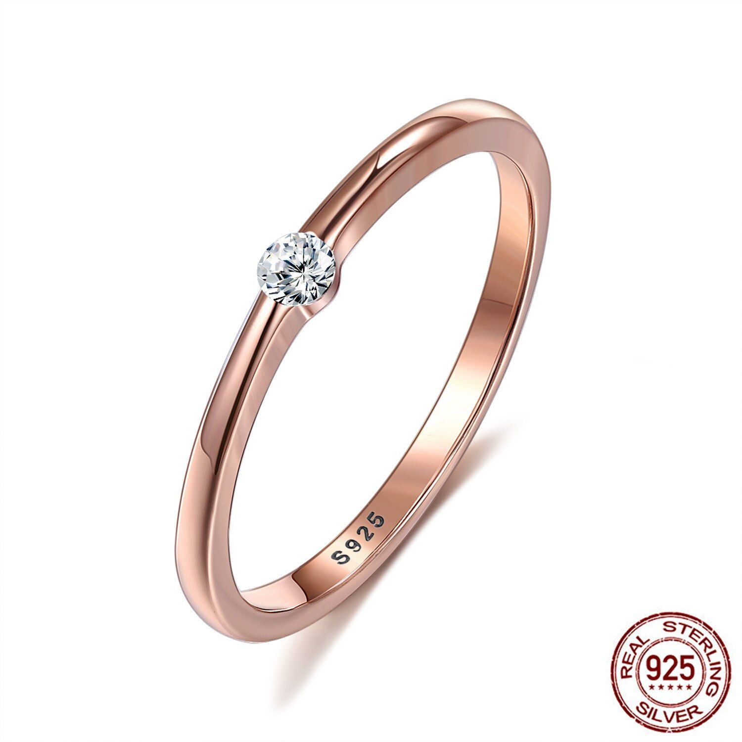 SILVERHOO 925 Sterling Silver Rings for Women Cute Zircon Round Geometric Silver Wedding Fine Jewelry Minimalist Gift