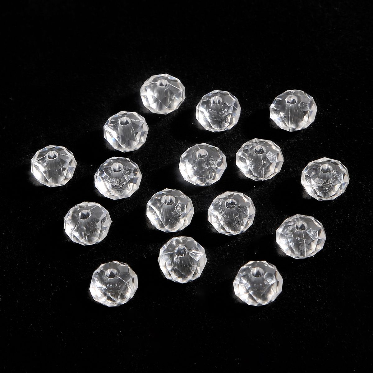 4-10mm Faceted Acrylic Beads Mixed White Loose Spacer Beads for Jewelry Making DIY Accessories
