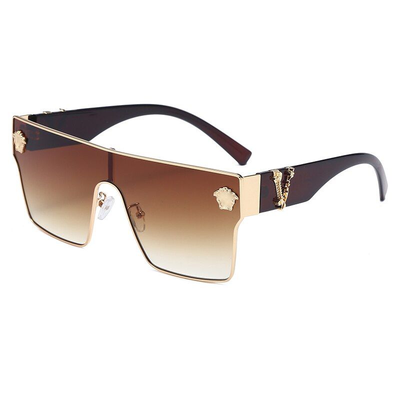LAMOFUR Metal Oversized Alloy Wide Legs Designer Sunglasses Luxury Sunglasses For Men Pilot Male Sun Glasses Driving 10086