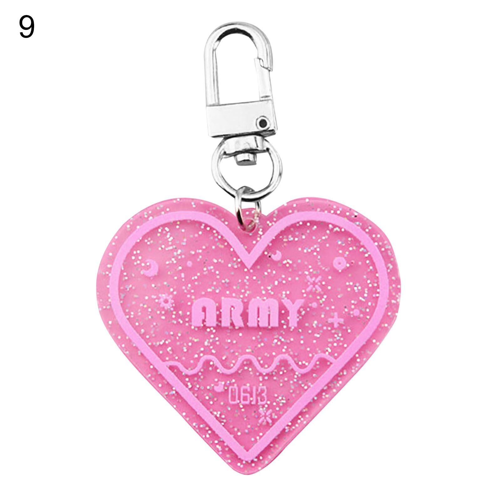 Keyring Love-heart Shape Decorative Acrylic Souvenir Collectible Key Chain for Handbags