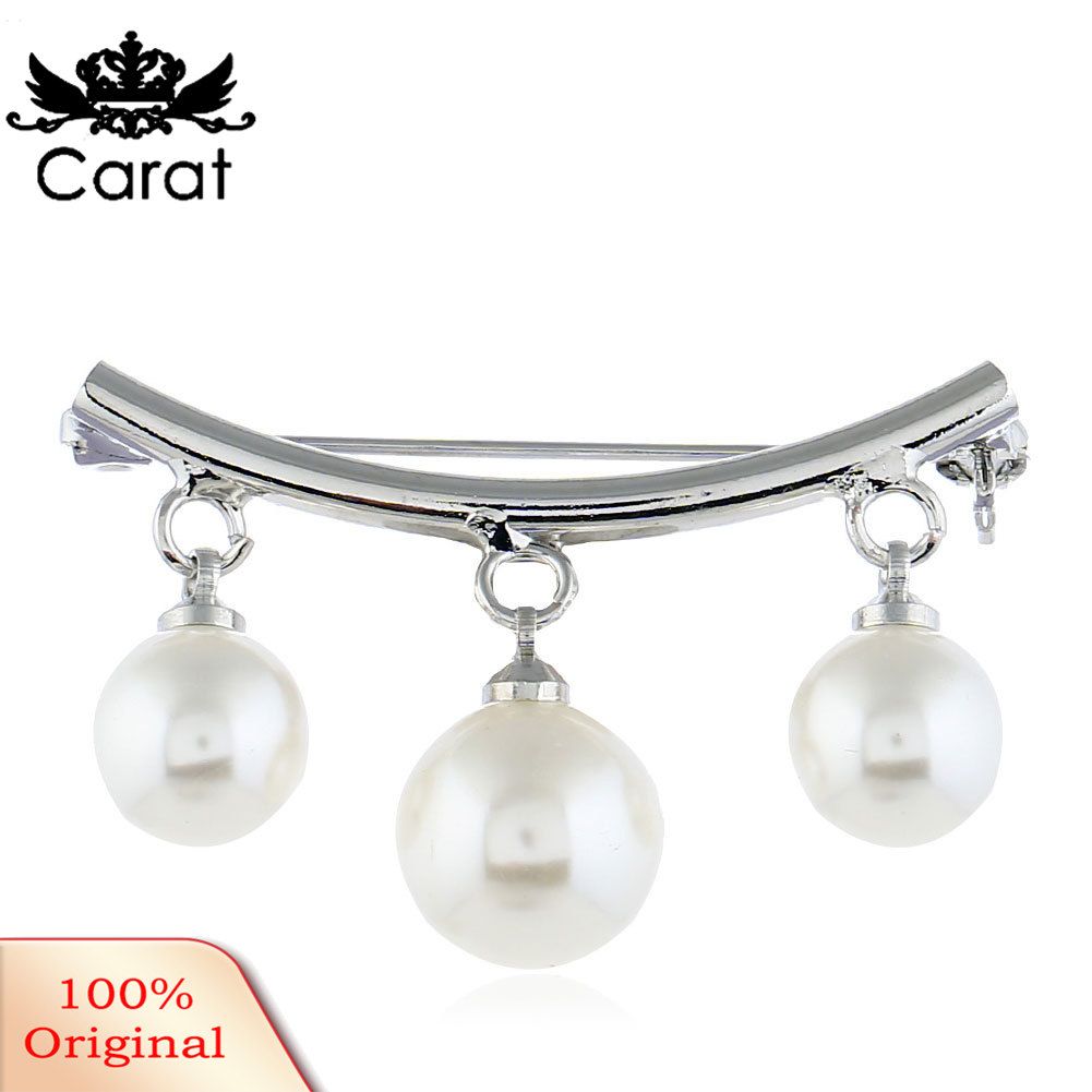 Fashion Faux Pearl Brooch Pin Women Shirt Coat Cardigan Scarf Decor Jewelry