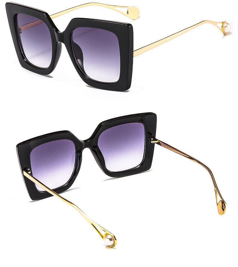 C1balck gradual greyLuxury Oversized Women Sunglasses Brand Designer Female Big Frame Gradient Sun Glasses Vintage Eyewear UV400 gafas de sol mujer