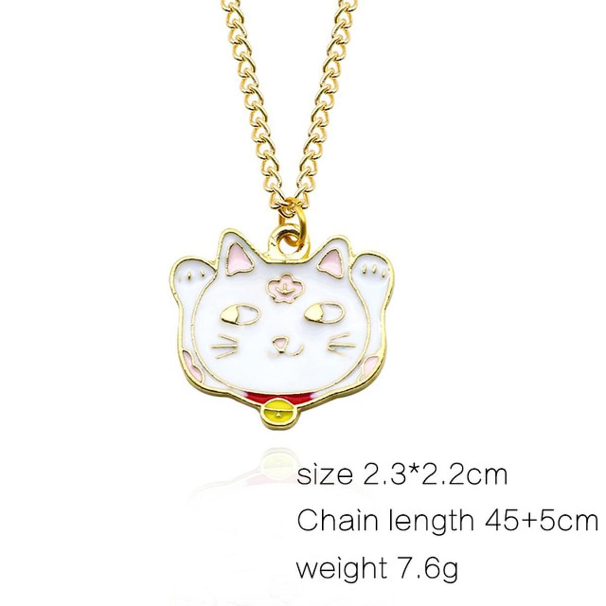 Fashion Sweet Cat Flower Yarn Ball Bow Fish Ornament Pendant EnameL Animal Metal Chain Necklace Women Necklace Gift
