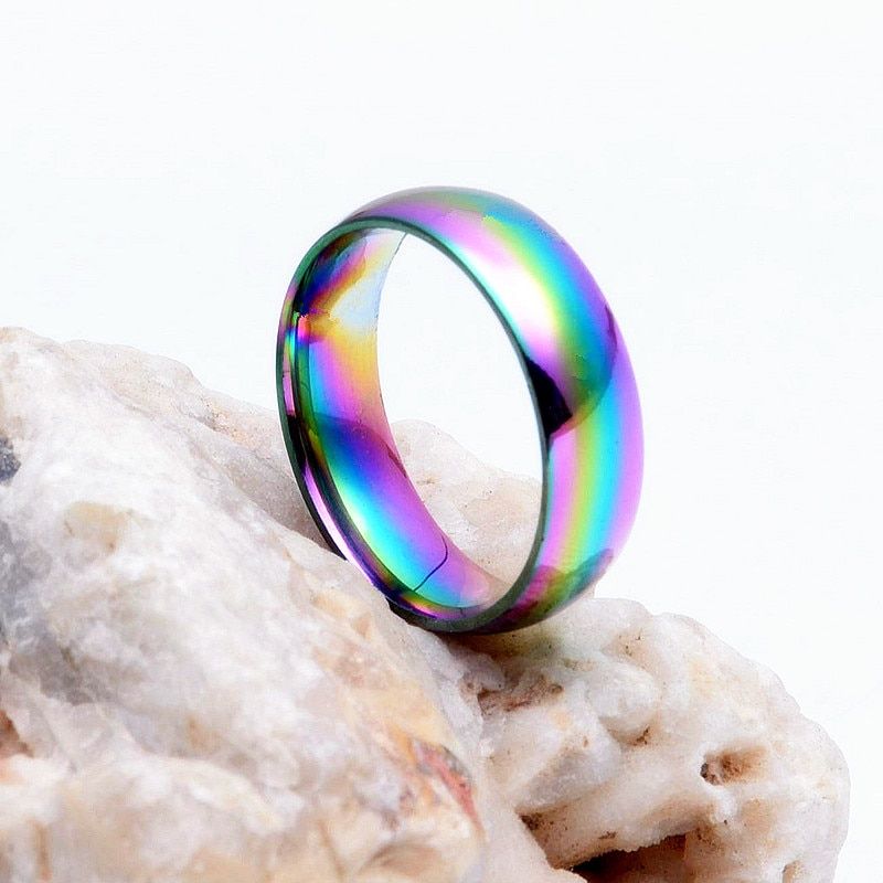 2020 New Men Rainbow Color New Stainless Steel One Ring of Power the Lord of One Ring Lovers Men Men Fashion Jewelry