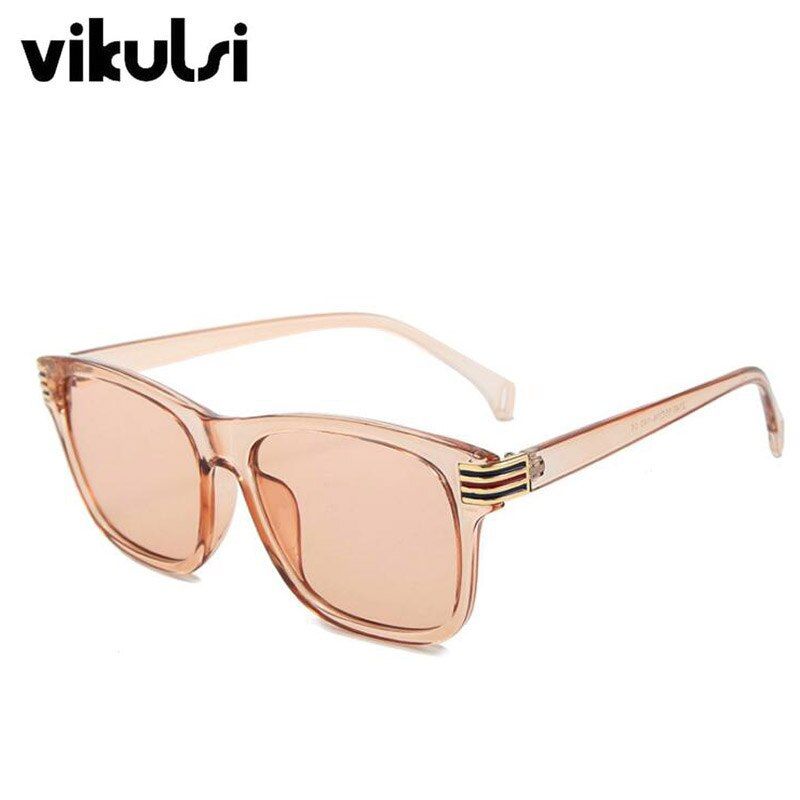 E479 tea teaUnisex Classic Square Amber Pink Sunglasses Women Colored Metal Fashion Sun glasses Ladies Gradient Shades Oculos De Sol UV400