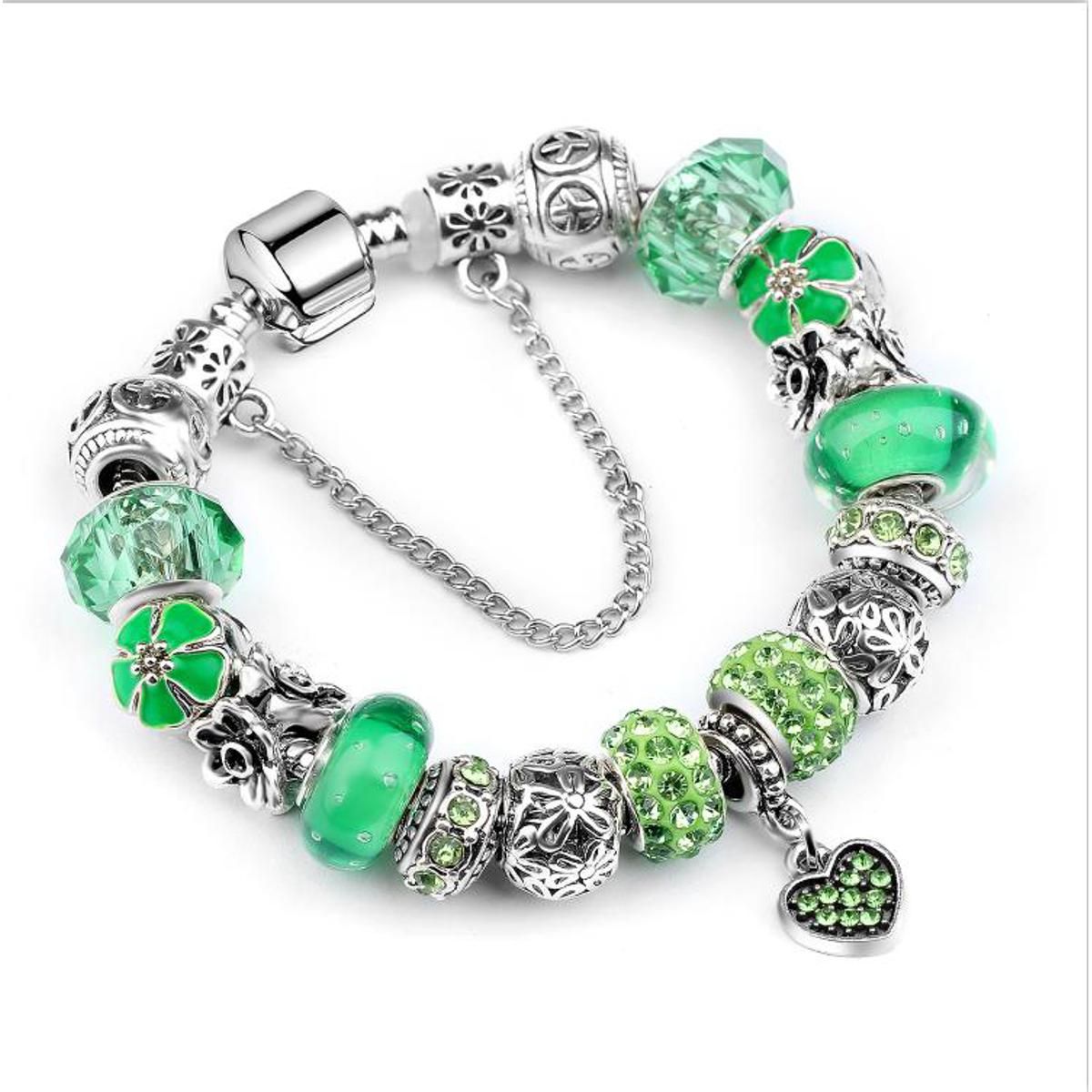 2020 Fashion Women Bracelet Silver plated Crystal Bead Charm Bracelet For Women Fine Jewelry pa Bracelets Gift