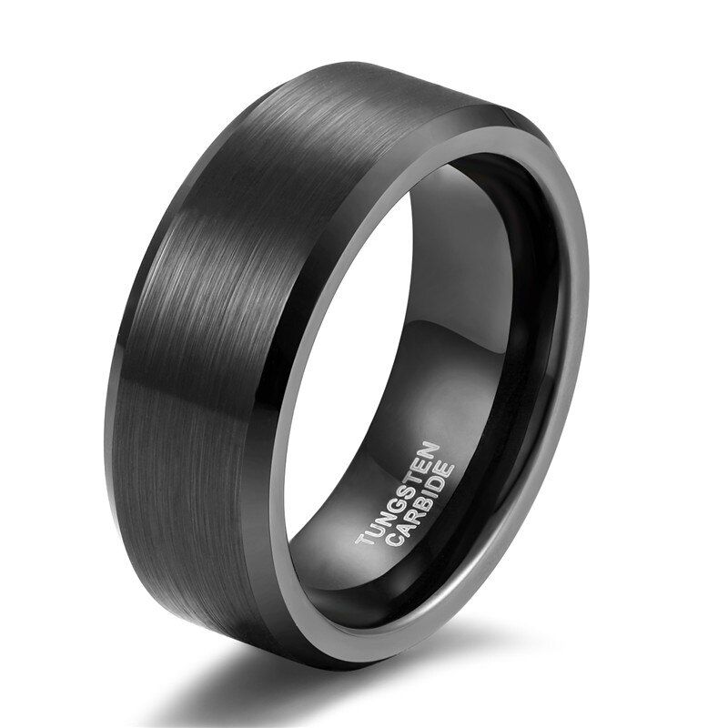 Somen Tungsten Men Women Rings 6mm 8mm Black Brushed Tungsten Carbide Ring Wedding Band Engagement Rings Jewelry Anel Anillos