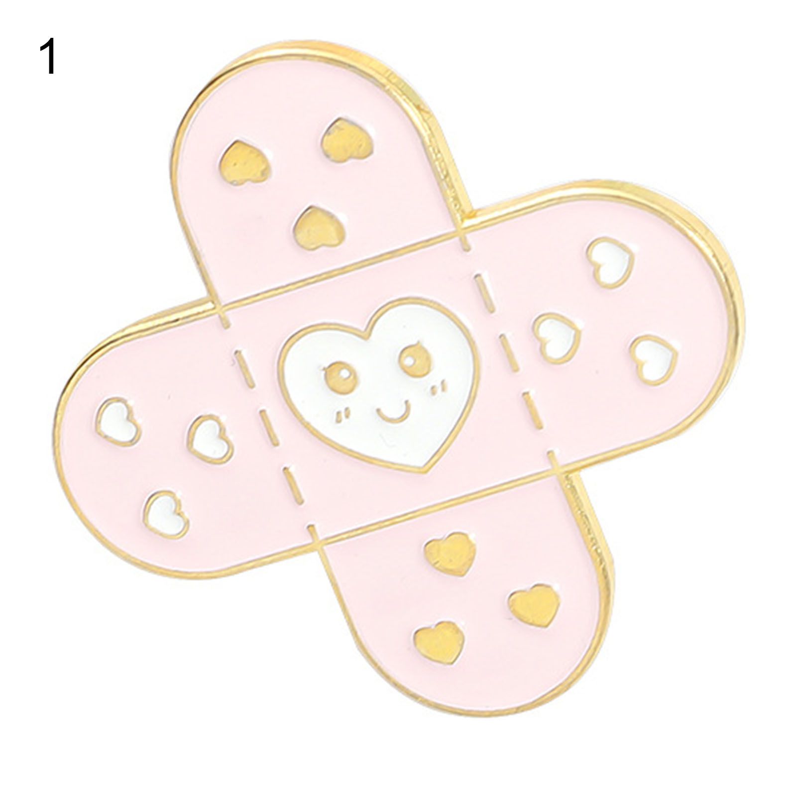 Brooch Pin Cartoon Heart Band-Aid Badge Lightweight All Match Collar Brooch Clothes Decor