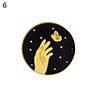 Enamel Round Retro Moon Star Dagger cessory Party Denim Jket Brooch Pin