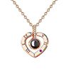 I Love You 100 Languages Light Projection Heart Pendant Neckle Lover Jewelry