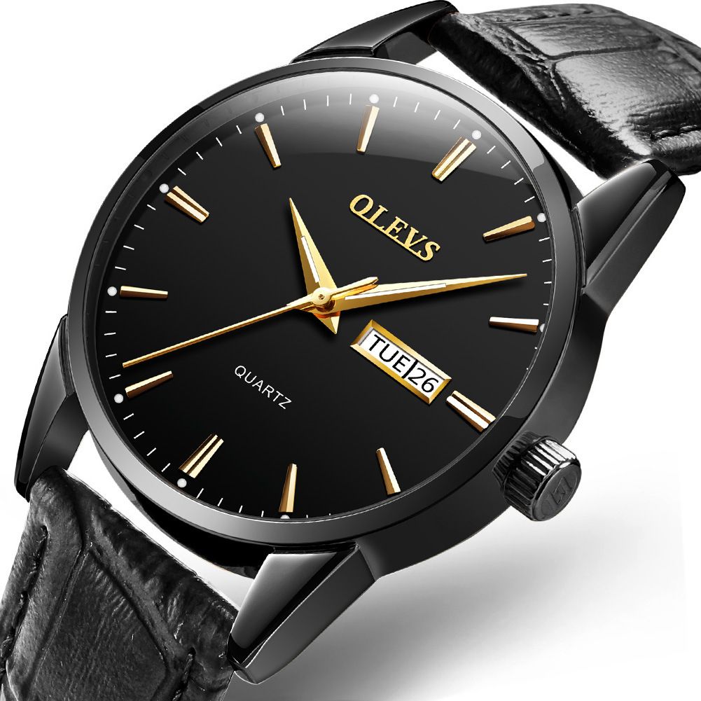 OLEVS Men Women Fashion Round Dial Waterproof  Display Quartz Watch Gift