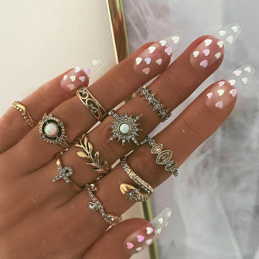 Bohemia Simple Design Geometric Finger Ring Sets For Women Snake Eye Stone  Rings Girls Fashion Jewelry
