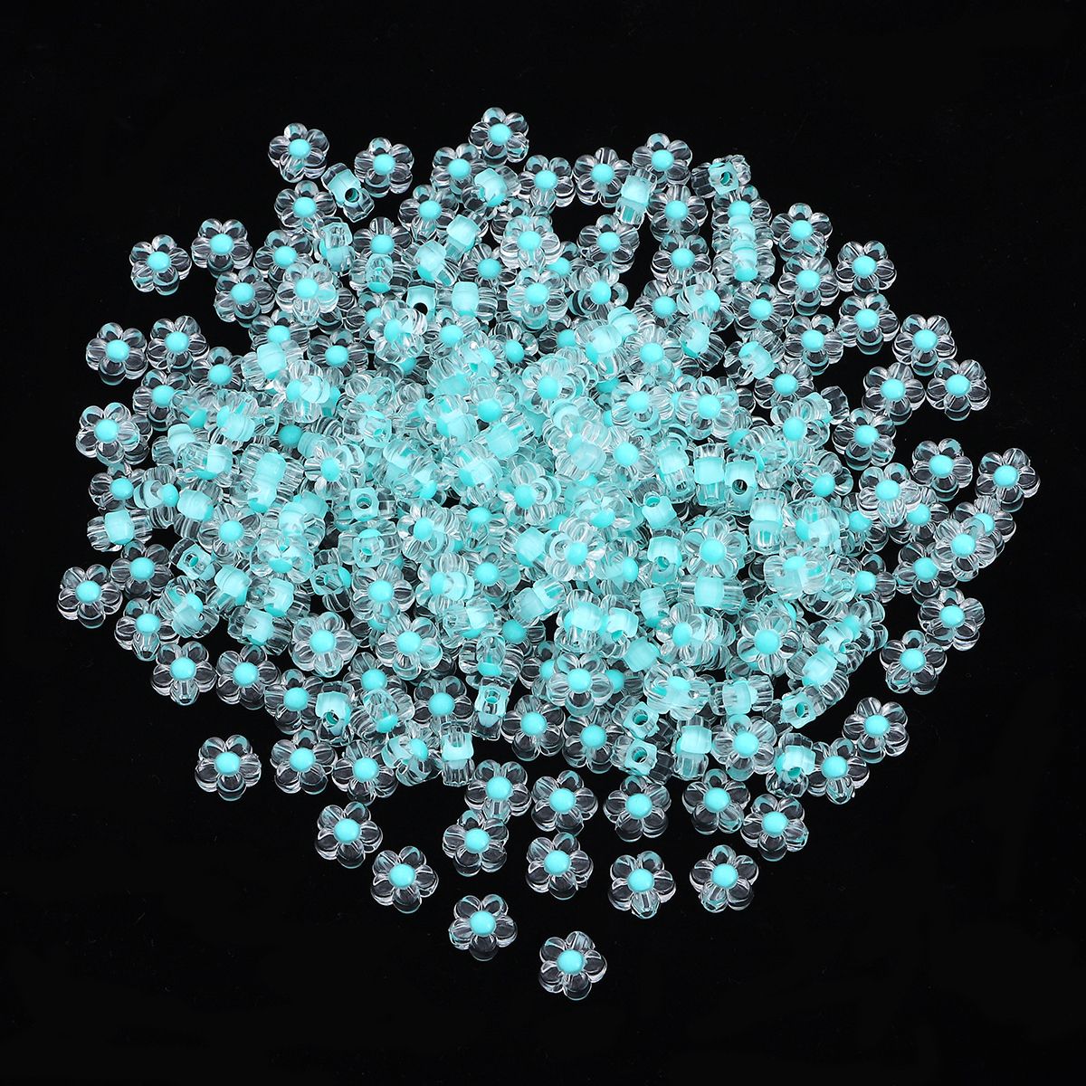 50Pcs 12mm Clear Acrylic Flowers Beads Spacer Beads Jewelry Making