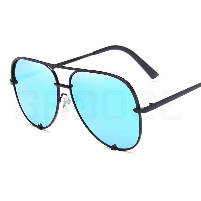Black BlueGAOOZE Luxury Sunglasses Women Round Glasses Women's Fashion Brand Sunglasses Branded Sunglasses Women Vintage Glasses LXD375