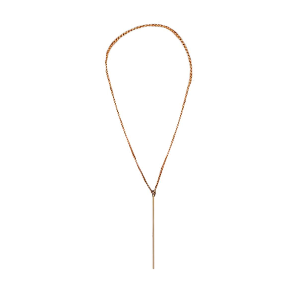 Minimalism Bar Shape Pendant Long Chain Necklace Women Party Banquet Jewelry