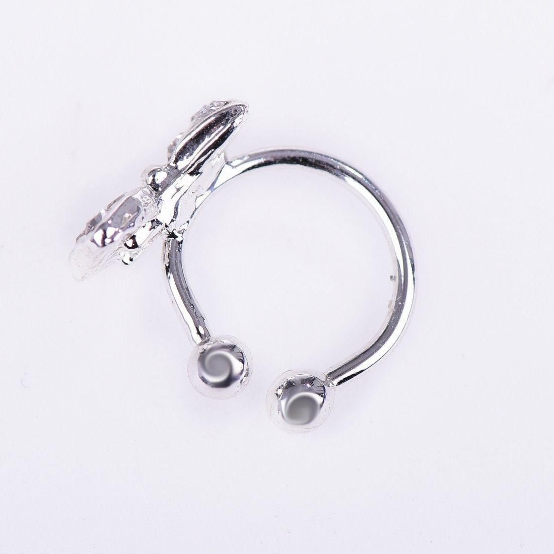 【Distinguished Luxury】1X Casual Lady Korean Women Jewelry Silver Rhinestone Crystal Lady Ear Clip