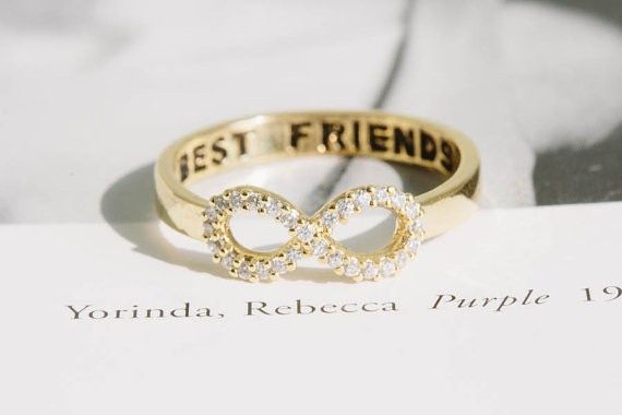 Oly2u Crystal Best Infinity Best Friends Rings Simple Lovely Pretty For Trendy Girls rings