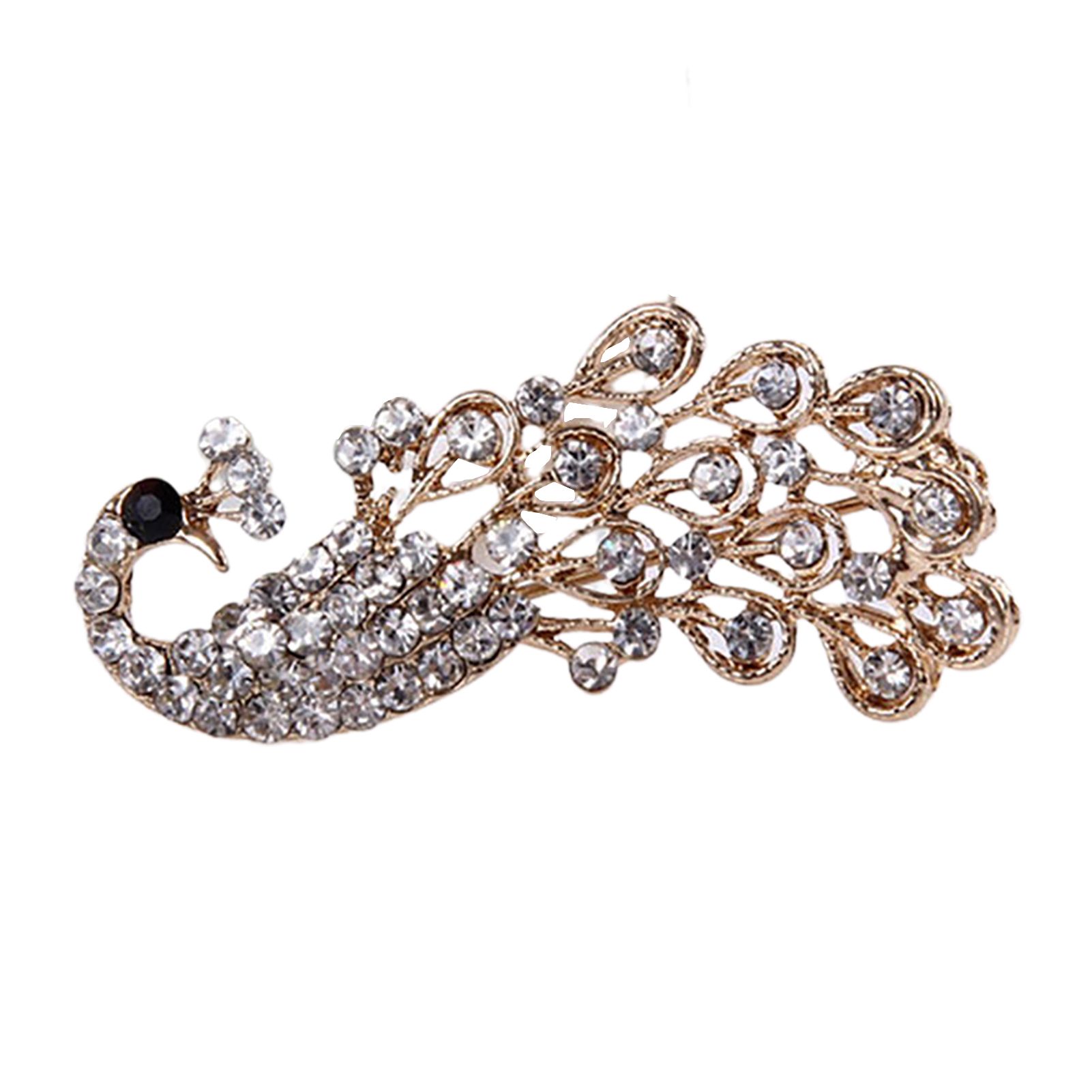 Fashion Brooch Pretty Shiny Peock Shape Brooch Pin