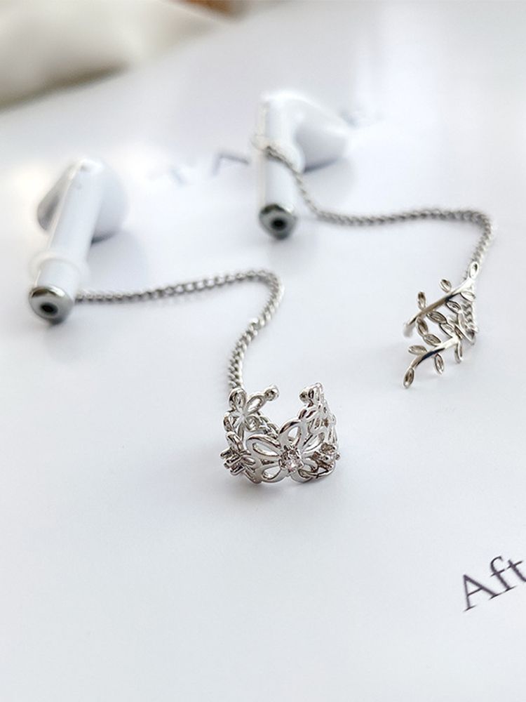 2pcs anti-drop ear clip - ear bone clip without pierced anti-lost chain earrings anti-lost rope with durability