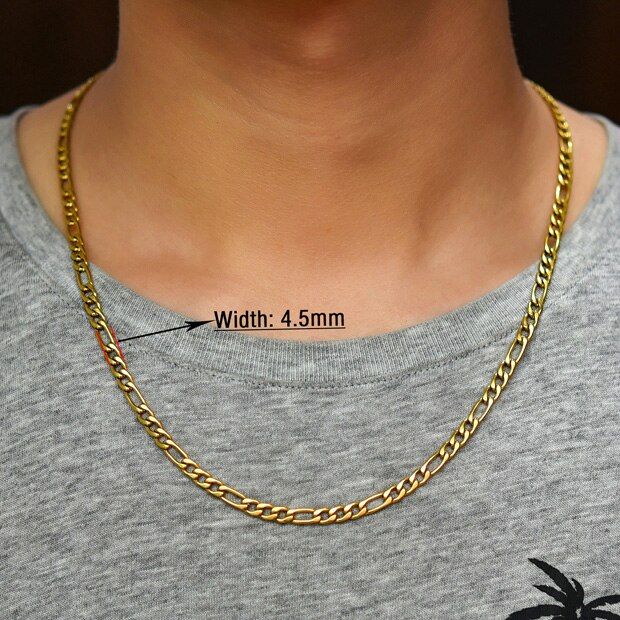 Stainless Steel Figaro Chain High Quality Link Necklace Chain Fashion Long Necklace For Men Women Chain Jewelry