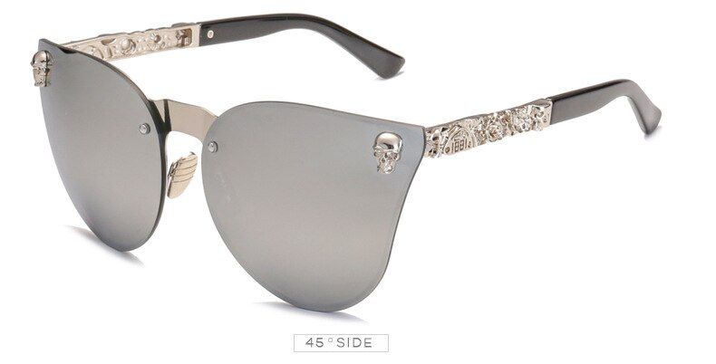 silver2020 Fashion Skull Sunglasses Men Women Vintage Luxury Alloy Frame Resin Lens Brand Designer Gothic Punk Style Sunglasses