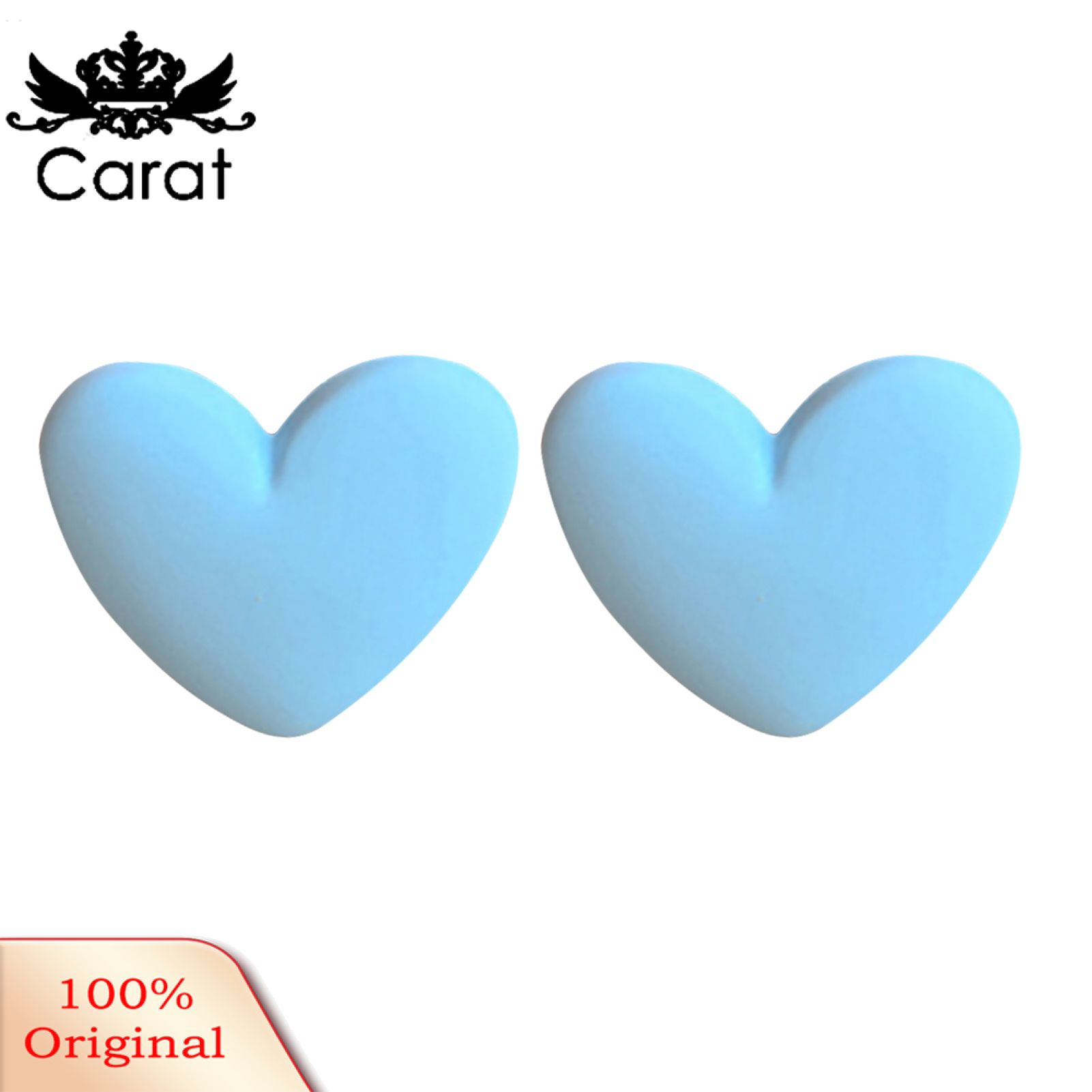 Carat 1 Pair Women Earrings Heart Shape Candy Color Lady Korean Style Long Lasting Stud Earrings for Dating