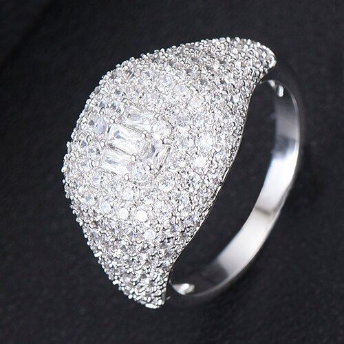 GODKI  Collection Trendy Heart AAA Cubic Zircon Stackable Chic Ring For Women Wedding DUBAI Bridal Statement Finger Ring 2019