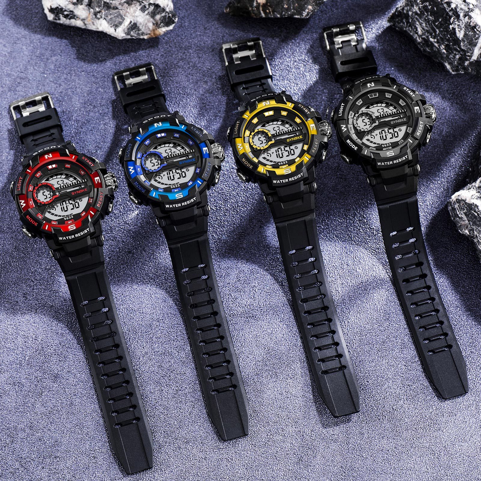 Electronic Watch Back Light 12/24 Hours Switch Accurate Student Sports Wristwatch for Running