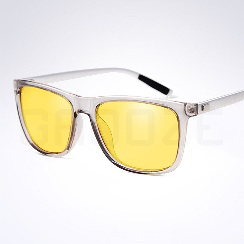 Night Use SilverGAOOZE Square Night Vision Goggles Sunglasses Men Polarized Sun Glasses for Men/women Drive Eyewear Black Vintage Sunglass CZX18